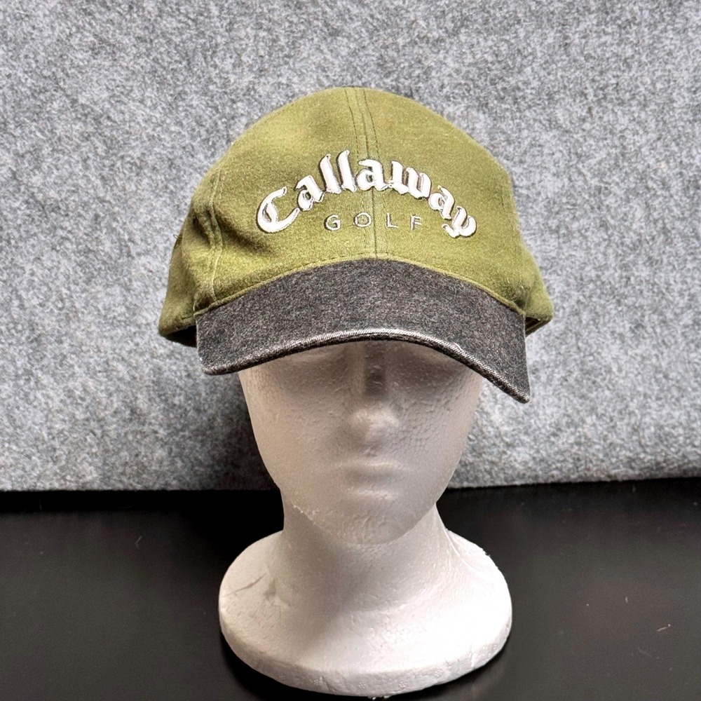 Callaway Golf Hat Mens Adjustable Baseball Cap Olive Green Gray Embroidered Logo